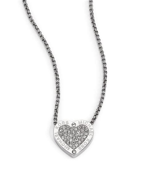 michael kors silver necklace